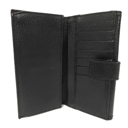 GUCCI Long Wallet Purse 137374 GG canvas x calf leather black GG canvas Bamboo Turnlock Continental Wallet