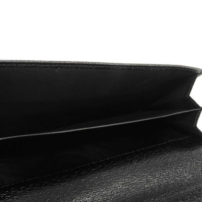GUCCI Long Wallet Purse 137374 GG canvas x calf leather black GG canvas Bamboo Turnlock Continental Wallet
