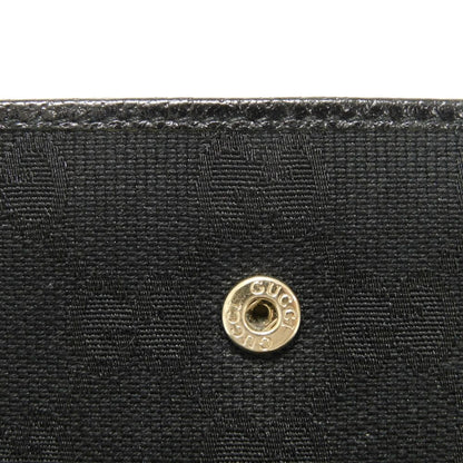 GUCCI Long Wallet Purse 137374 GG canvas x calf leather black GG canvas Bamboo Turnlock Continental Wallet