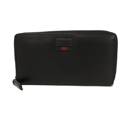 GUCCI Long Wallet Purse 435298 DJ21T 1060 Calf leather (embossed) black Logo embossing Agora Zip Around Wallet
