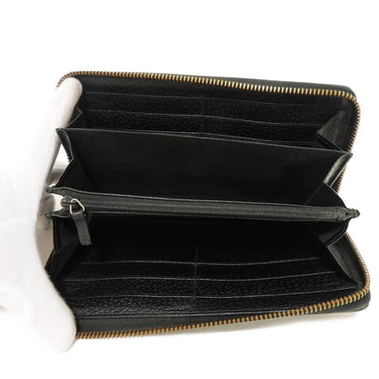 GUCCI Long Wallet Purse 435298 DJ21T 1060 Calf leather (embossed) black Logo embossing Agora Zip Around Wallet