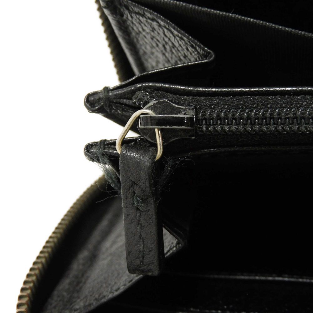 GUCCI Long Wallet Purse 435298 DJ21T 1060 Calf leather (embossed) black Logo embossing Agora Zip Around Wallet