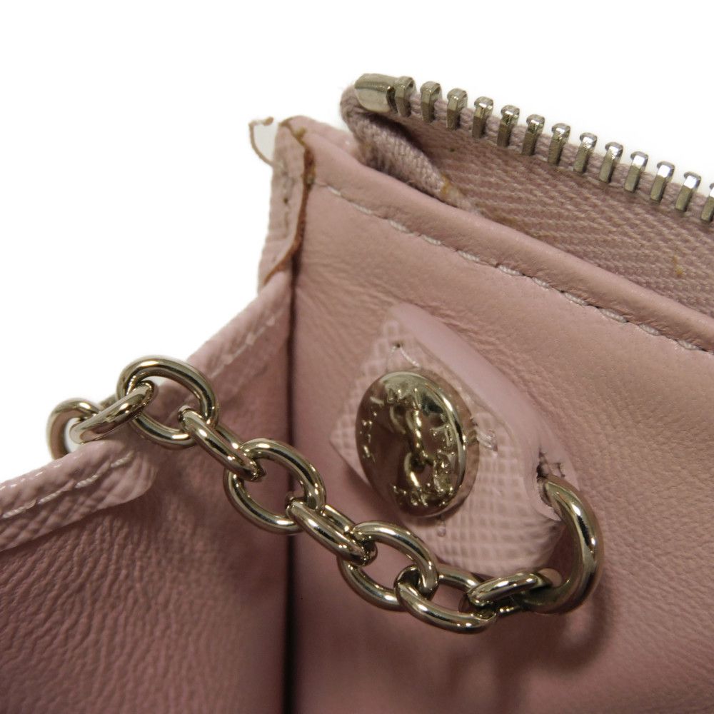 PRADA Coin case 1PP122 Safiano leather (stamped) pink Triangle logo saffiano keychain