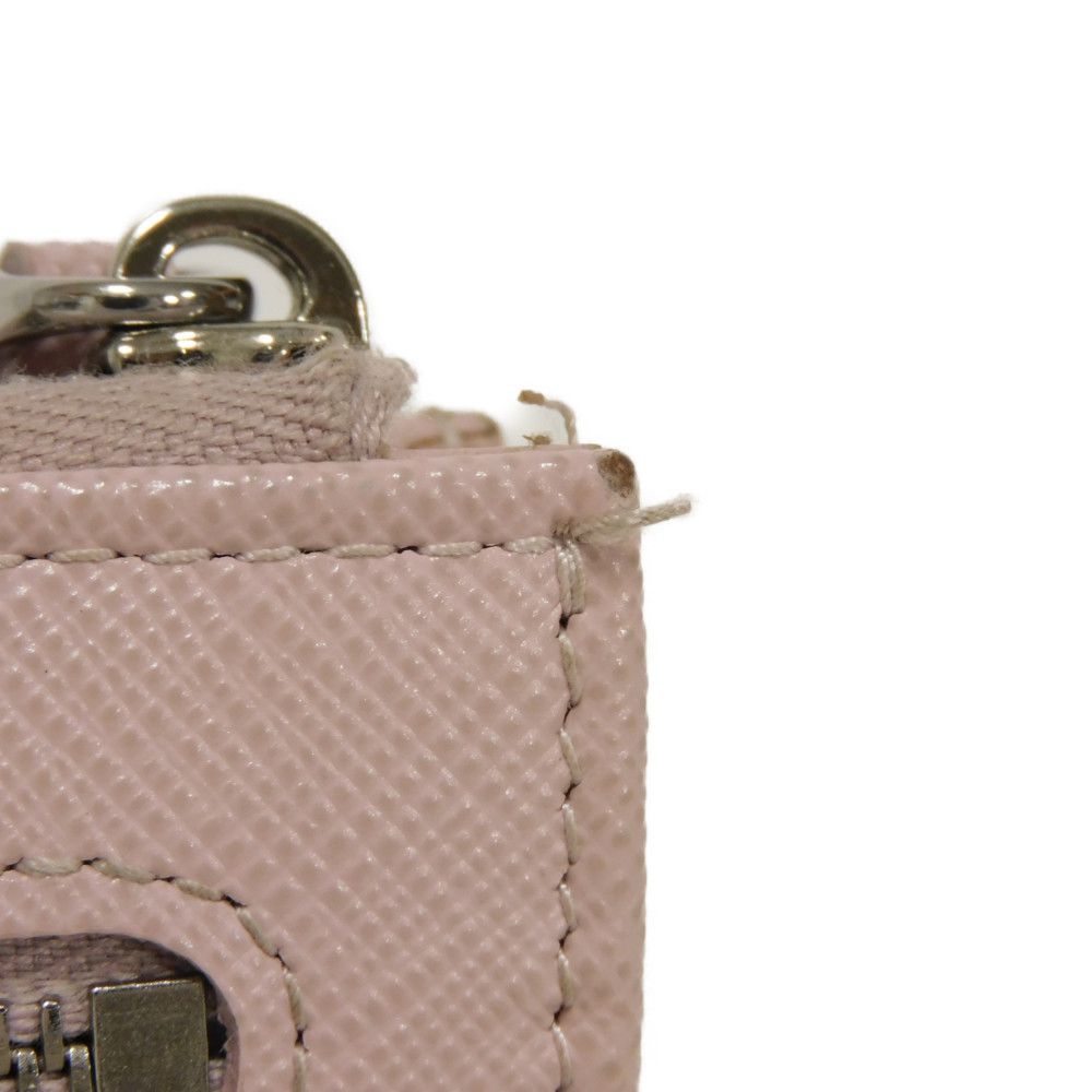 PRADA Coin case 1PP122 Safiano leather (stamped) pink Triangle logo saffiano keychain