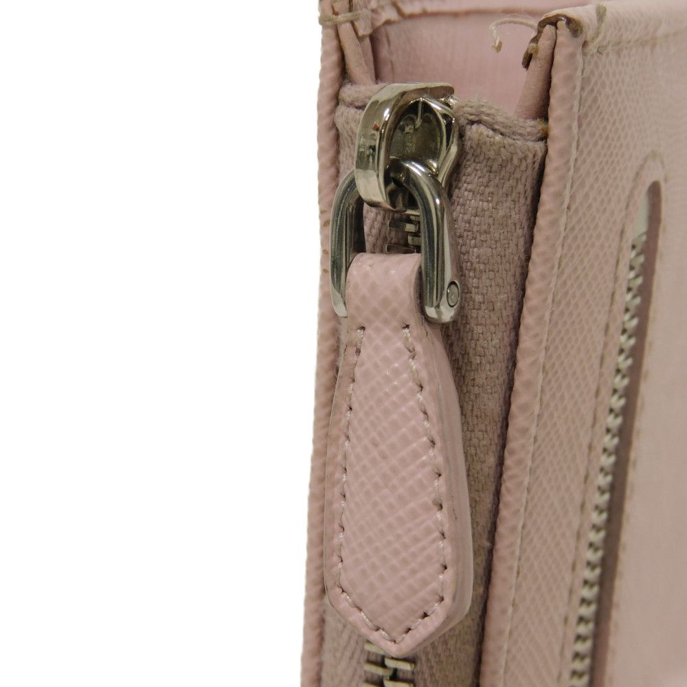 PRADA Coin case 1PP122 Safiano leather (stamped) pink Triangle logo saffiano keychain