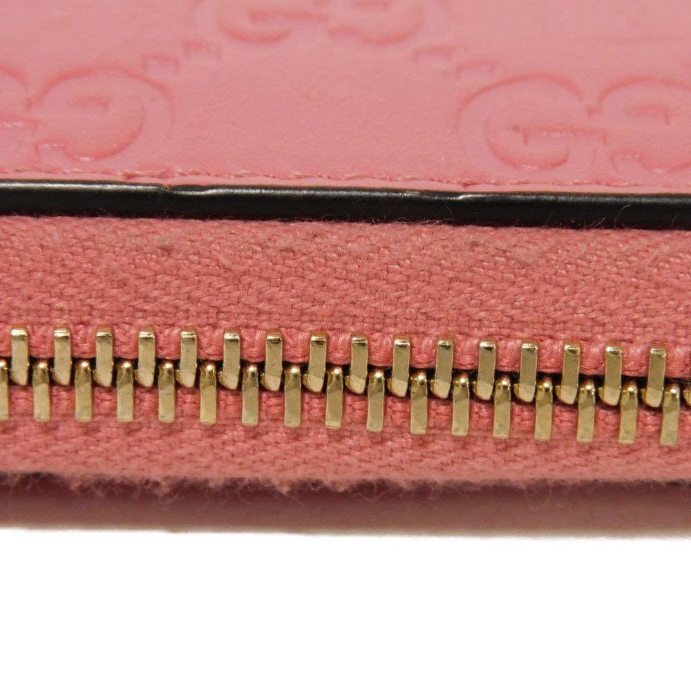 GUCCI Coin case 255452 GG striped leather pink GG Shima Guccissima coin purse