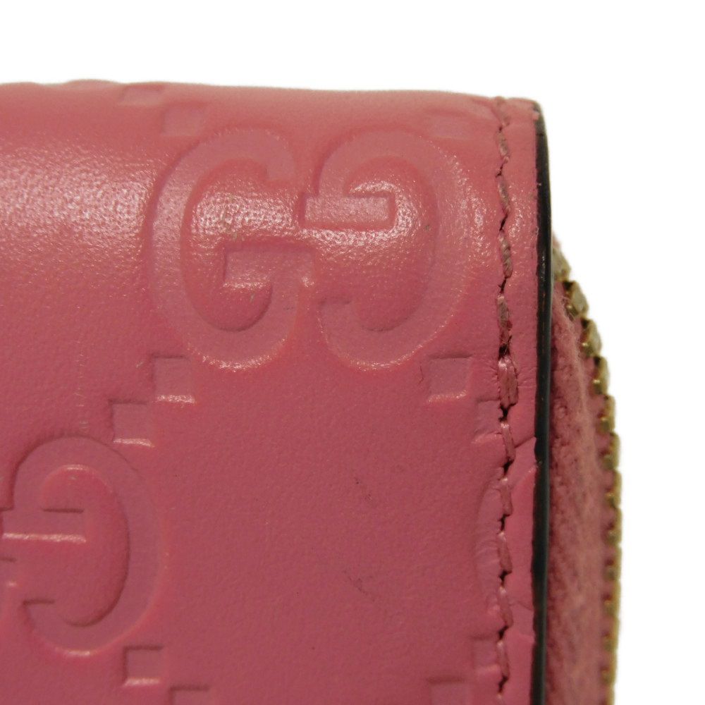 GUCCI Coin case 255452 GG striped leather pink GG Shima Guccissima coin purse