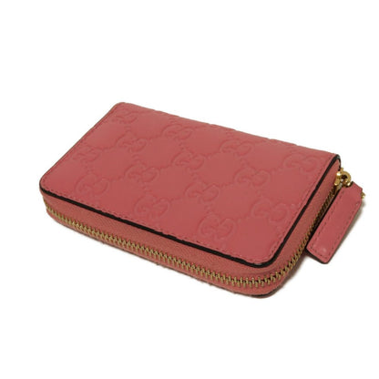 GUCCI Coin case 255452 GG striped leather pink GG Shima Guccissima coin purse