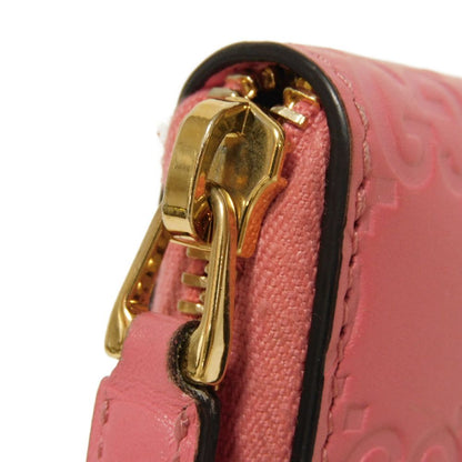 GUCCI Coin case 255452 GG striped leather pink GG Shima Guccissima coin purse