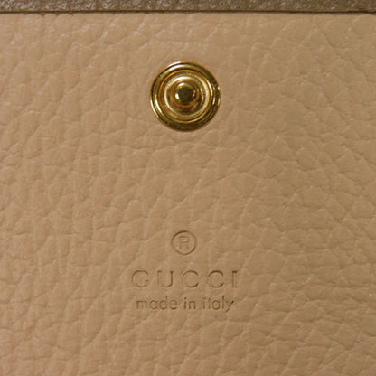 GUCCI Card Case 739525 CAO2G 1544 Calf leather (embossed) Taupe GG Marmont Double G Bicolor Card Holder