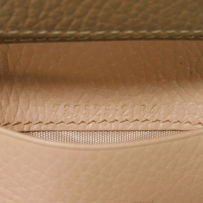 GUCCI Card Case 739525 CAO2G 1544 Calf leather (embossed) Taupe GG Marmont Double G Bicolor Card Holder