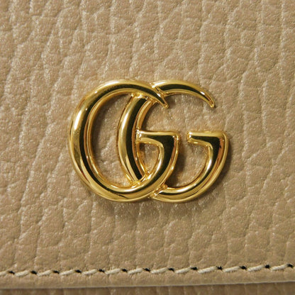 GUCCI Card Case 739525 CAO2G 1544 Calf leather (embossed) Taupe GG Marmont Double G Bicolor Card Holder
