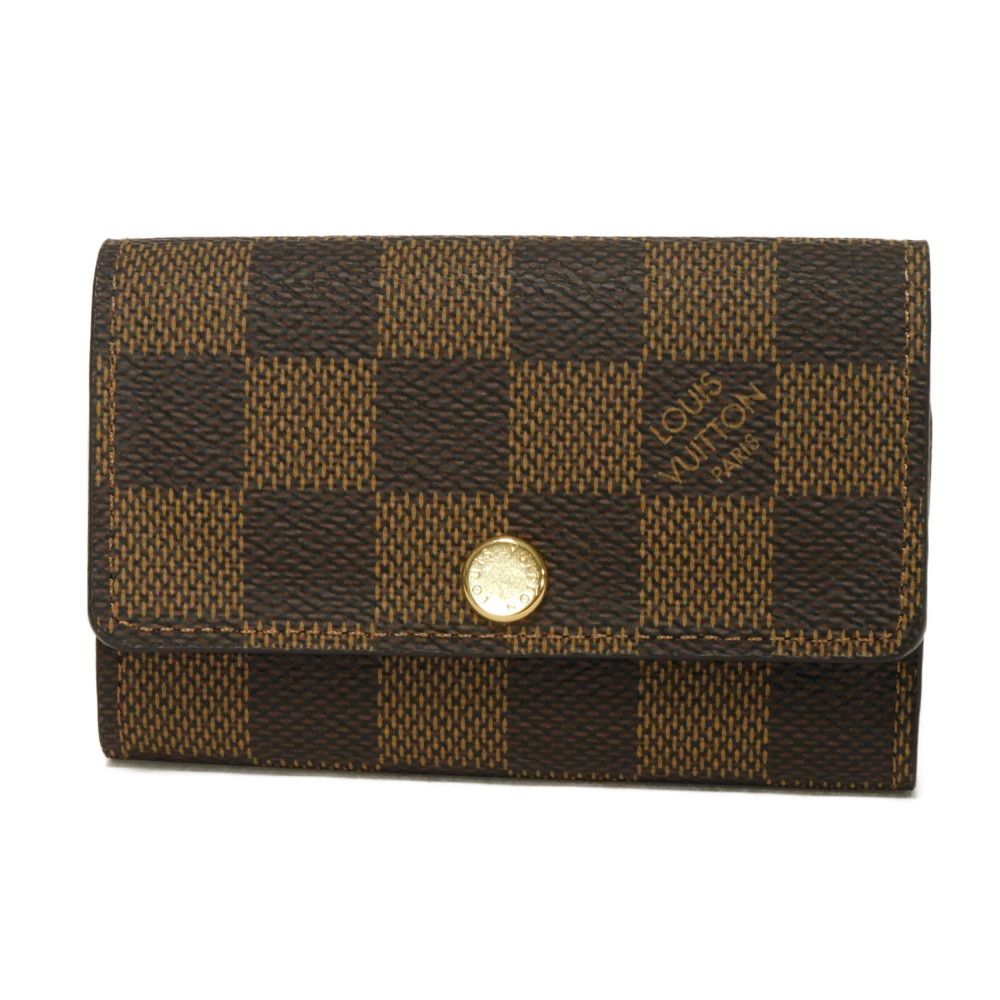 LOUIS VUITTON Key case Key holder  N62630 Damier canvas x grain leather (embossed) Ebene Damier Multicles 6