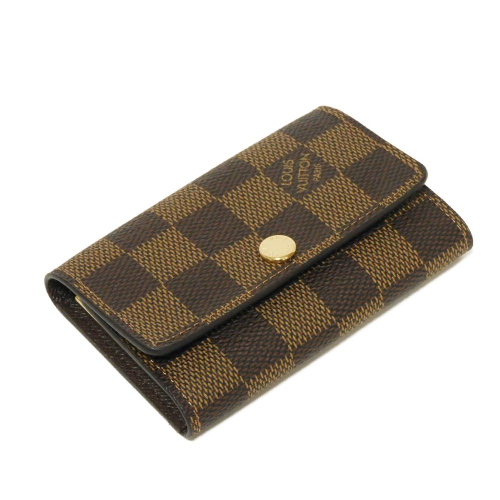 LOUIS VUITTON Key case Key holder  N62630 Damier canvas x grain leather (embossed) Ebene Damier Multicles 6