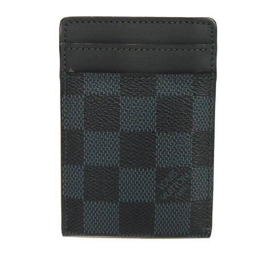 LOUIS VUITTON Card Case N63217 Damier cobalt canvas x cowhide leather Navy Damier Cobalt Porto Cult Pance