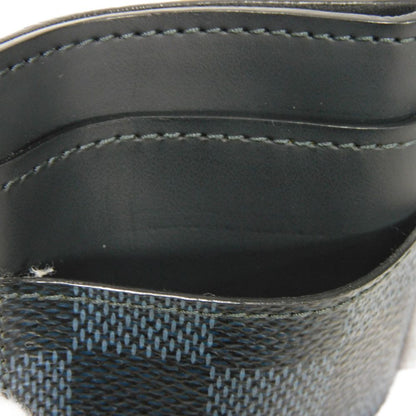 LOUIS VUITTON Card Case N63217 Damier cobalt canvas x cowhide leather Navy Damier Cobalt Porto Cult Pance