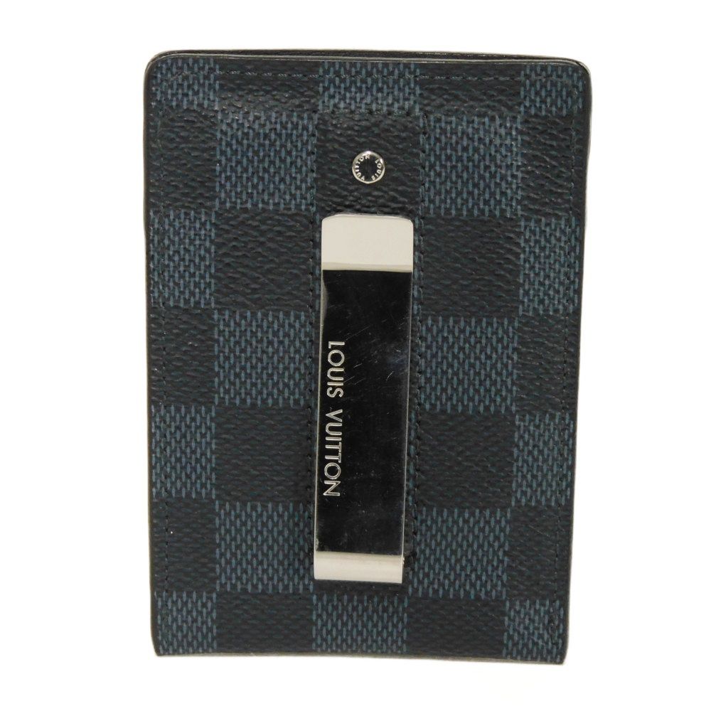 LOUIS VUITTON Card Case N63217 Damier cobalt canvas x cowhide leather Navy Damier Cobalt Porto Cult Pance