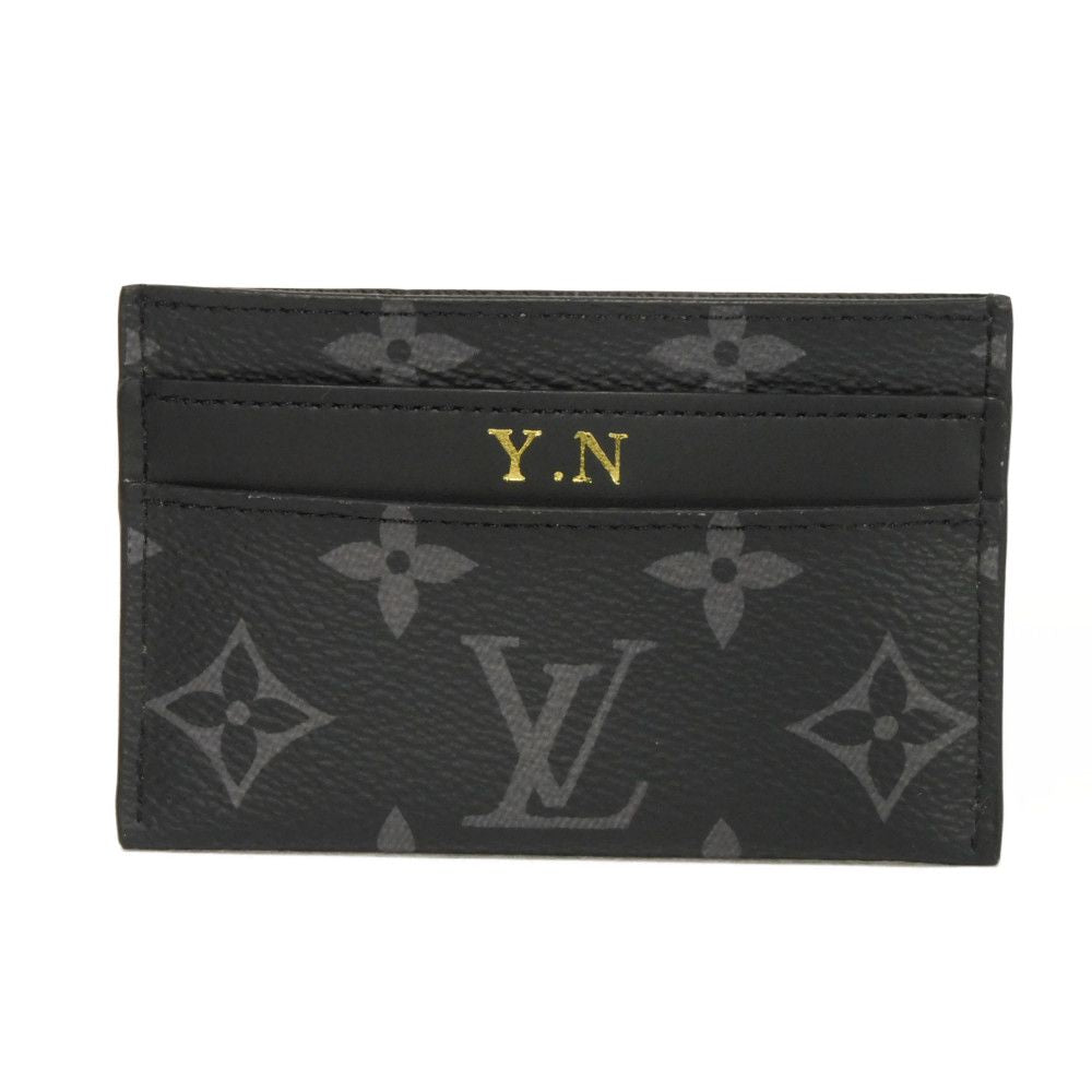 LOUIS VUITTON Card Case M62170 Monogram Eclipse Canvas x Calfskin Leather Monogram Eclipse Canvas x Calfskin Leather Monogram Eclipse Porto Cult Double