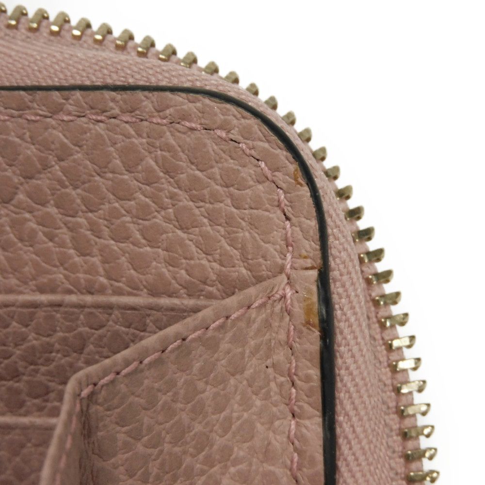 GUCCI Long Wallet Purse 449347 CAO0G 5806 Calf leather (embossed) Soft pink Interlocking G Double G zip around wallet