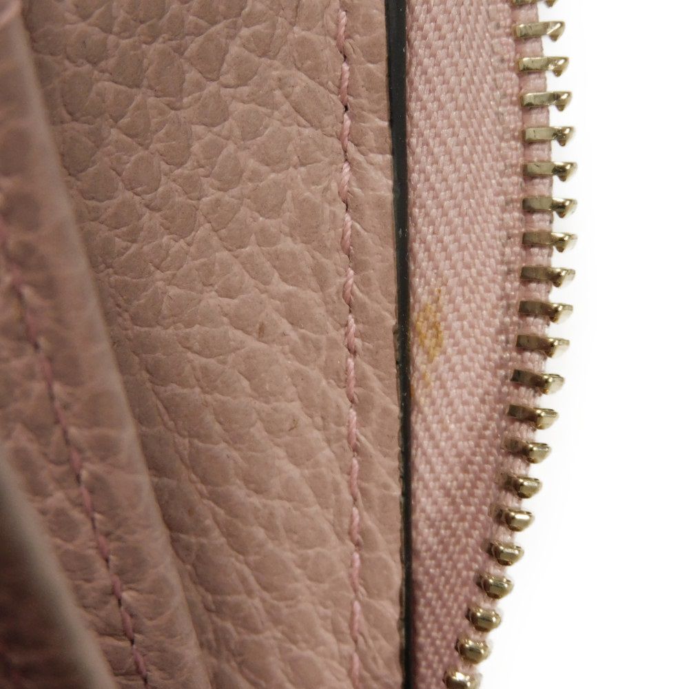 GUCCI Long Wallet Purse 449347 CAO0G 5806 Calf leather (embossed) Soft pink Interlocking G Double G zip around wallet