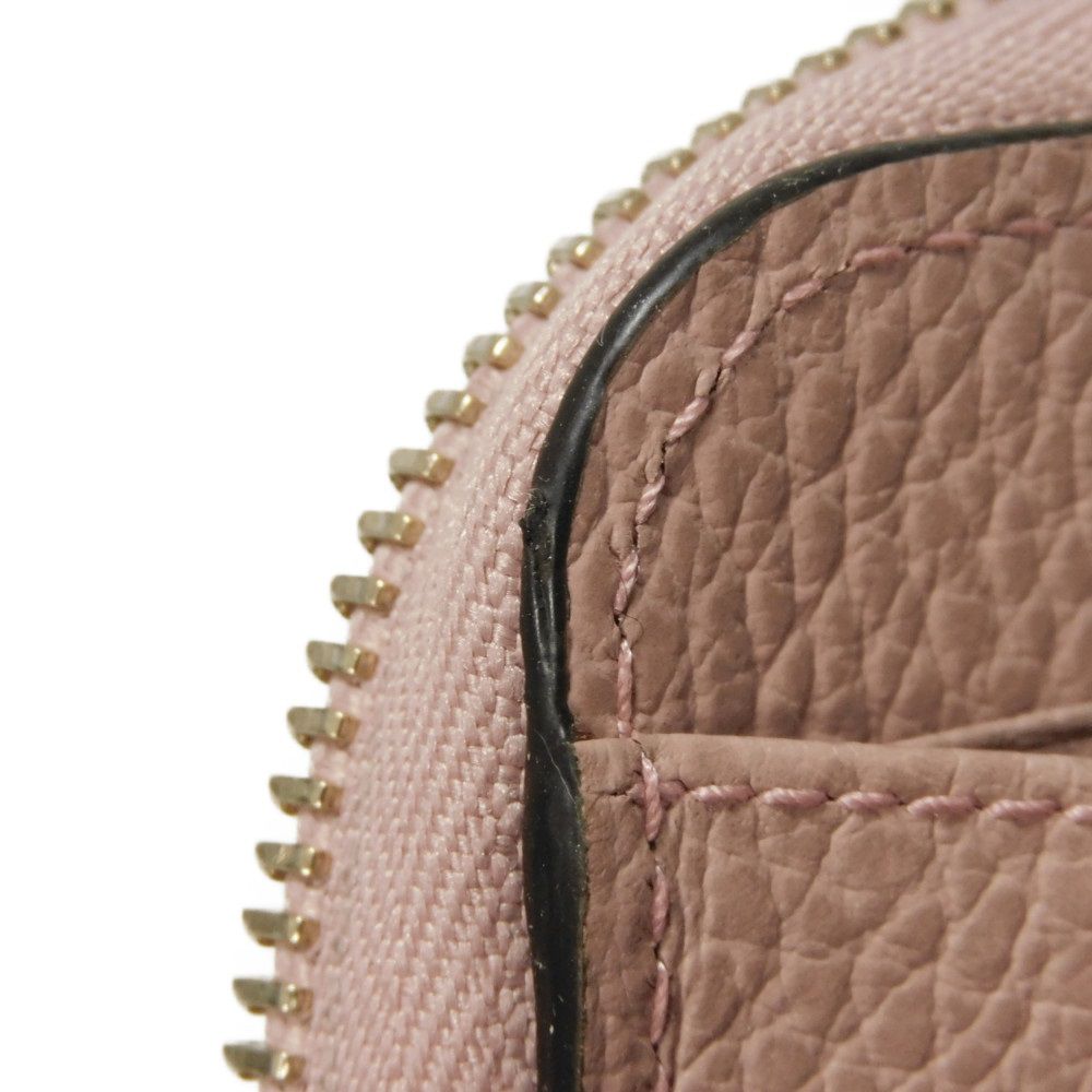 GUCCI Long Wallet Purse 449347 CAO0G 5806 Calf leather (embossed) Soft pink Interlocking G Double G zip around wallet