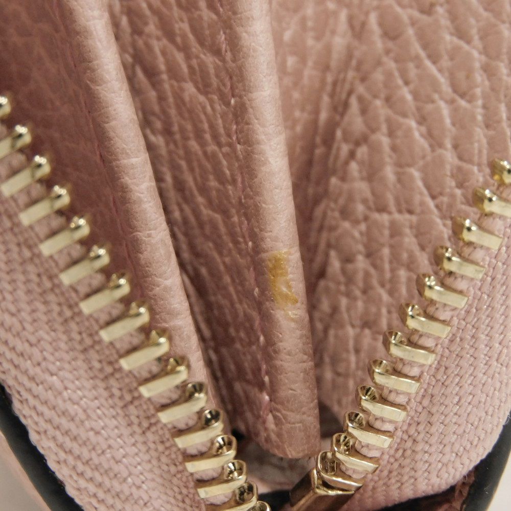 GUCCI Long Wallet Purse 449347 CAO0G 5806 Calf leather (embossed) Soft pink Interlocking G Double G zip around wallet