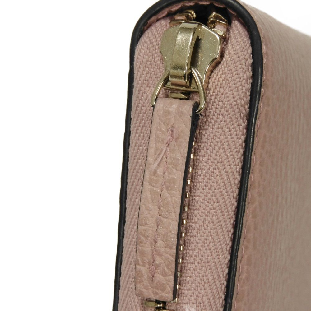 GUCCI Long Wallet Purse 449347 CAO0G 5806 Calf leather (embossed) Soft pink Interlocking G Double G zip around wallet