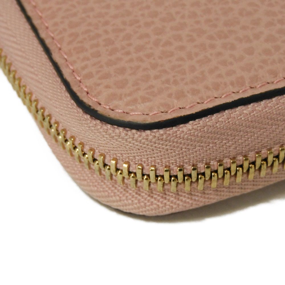 GUCCI Long Wallet Purse 449347 CAO0G 5806 Calf leather (embossed) Soft pink Interlocking G Double G zip around wallet
