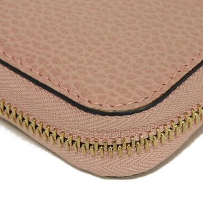 GUCCI Long Wallet Purse 449347 CAO0G 5806 Calf leather (embossed) Soft pink Interlocking G Double G zip around wallet
