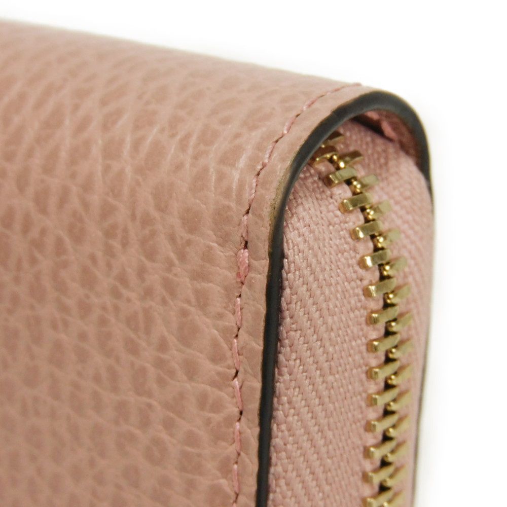 GUCCI Long Wallet Purse 449347 CAO0G 5806 Calf leather (embossed) Soft pink Interlocking G Double G zip around wallet