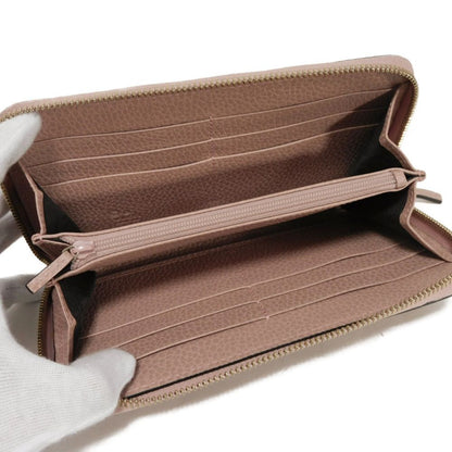 GUCCI Long Wallet Purse 449347 CAO0G 5806 Calf leather (embossed) Soft pink Interlocking G Double G zip around wallet