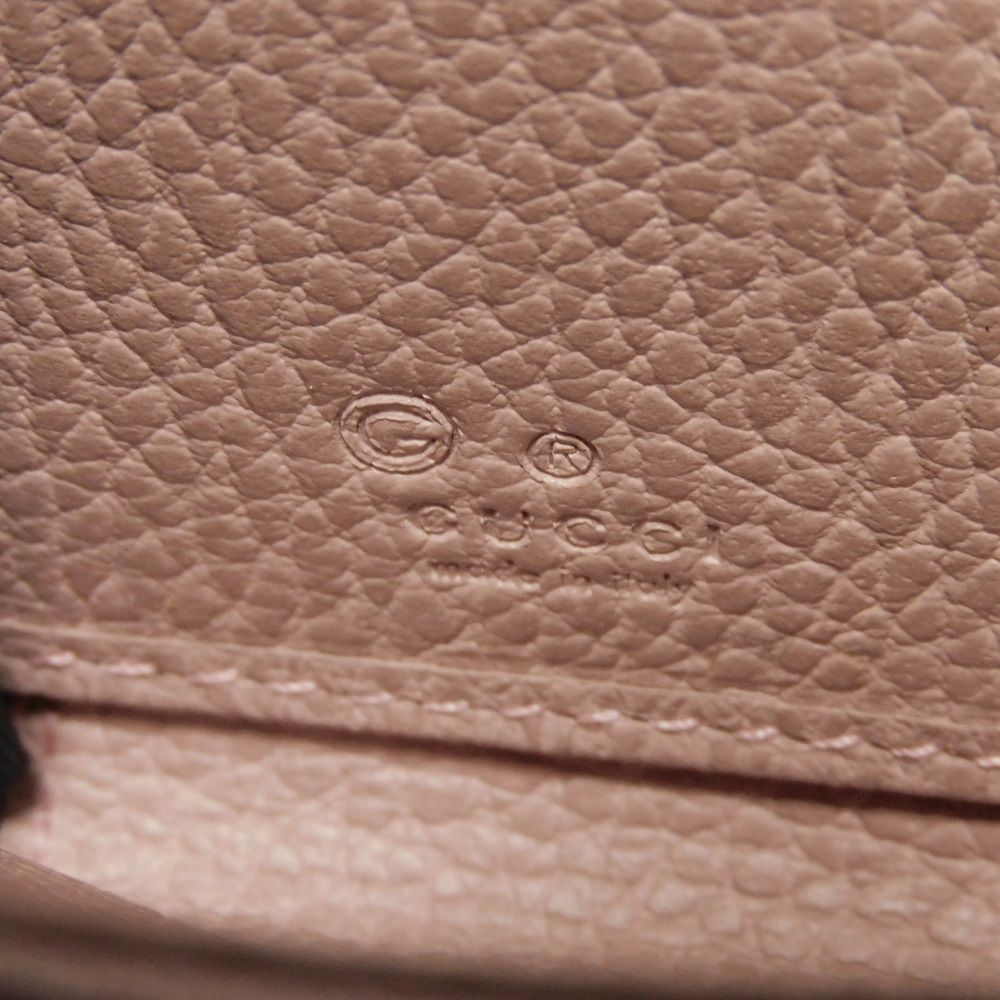 GUCCI Long Wallet Purse 449347 CAO0G 5806 Calf leather (embossed) Soft pink Interlocking G Double G zip around wallet
