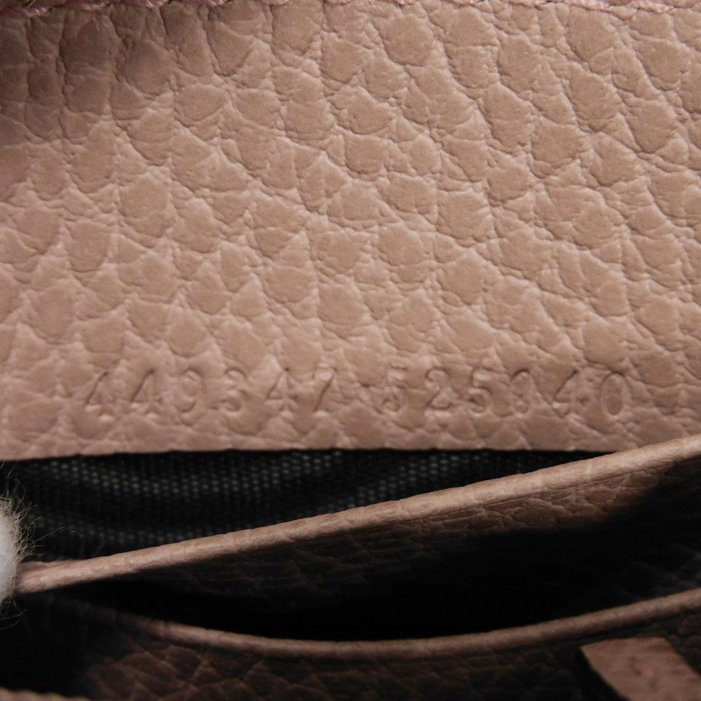 GUCCI Long Wallet Purse 449347 CAO0G 5806 Calf leather (embossed) Soft pink Interlocking G Double G zip around wallet