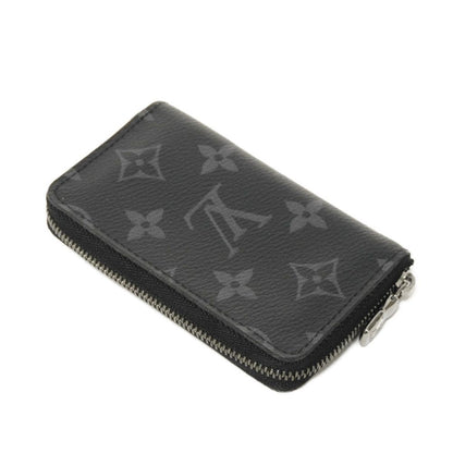LOUIS VUITTON Coin case M81662 Monogram Eclipse canvas x grain leather Noir Monogram Eclipse Zippy Coin Purse Vertical