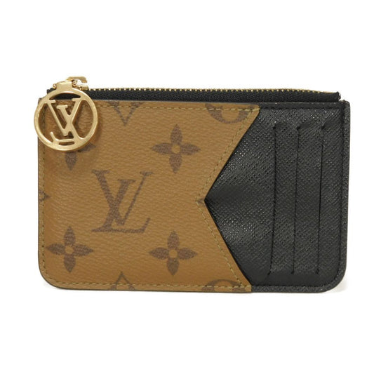 LOUIS VUITTON Coin case M81912 Monogram Reverse Canvas x Grained Leather Brown Monogram reverse Card Case Porto Cult Romy