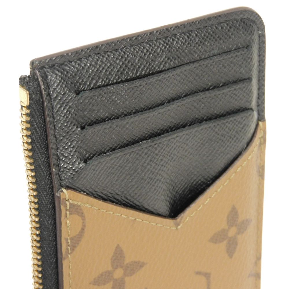 LOUIS VUITTON Coin case M81912 Monogram Reverse Canvas x Grained Leather Brown Monogram reverse Card Case Porto Cult Romy