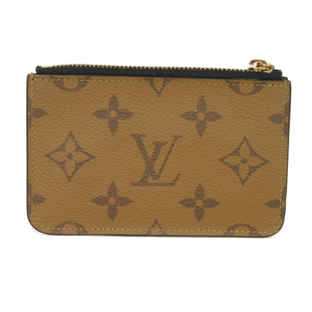 LOUIS VUITTON Coin case M81912 Monogram Reverse Canvas x Grained Leather Brown Monogram reverse Card Case Porto Cult Romy