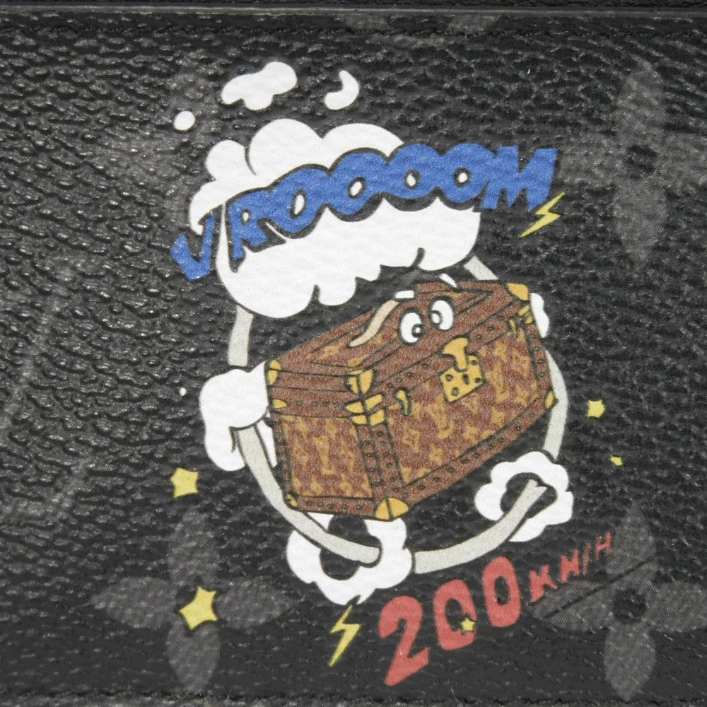 LOUIS VUITTON Coin case M80932 Monogram Eclipse Canvas (Character Print) Noir Monogram Eclipse Coin card holder