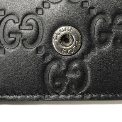 GUCCI Key case Key holder 138093 Calf leather black GG Shima Guccissima 6-ring keychain