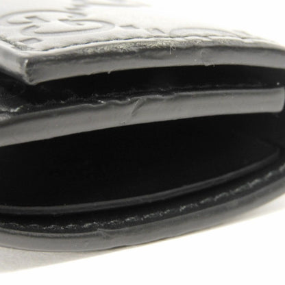 GUCCI Key case Key holder 138093 Calf leather black GG Shima Guccissima 6-ring keychain