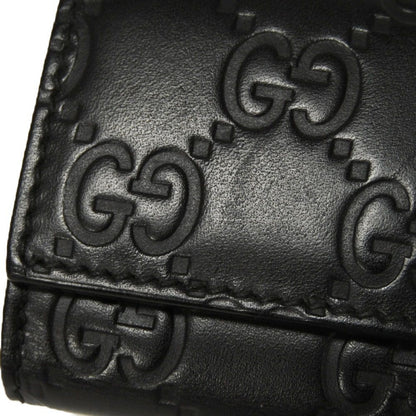 GUCCI Key case Key holder 138093 Calf leather black GG Shima Guccissima 6-ring keychain