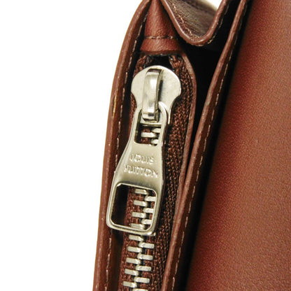 LOUIS VUITTON Long Wallet Purse M61195 Cuir Ombre Leather Akajou Cuir Ombre Portefeuille Braza