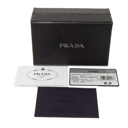 PRADA Tri-fold wallet 1MH021 ZLP F0HYI Safiano leather (stamped) Peonia x Begonia logo metal Saffiano Mini Wallet