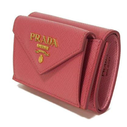 PRADA Tri-fold wallet 1MH021 ZLP F0HYI Safiano leather (stamped) Peonia x Begonia logo metal Saffiano Mini Wallet