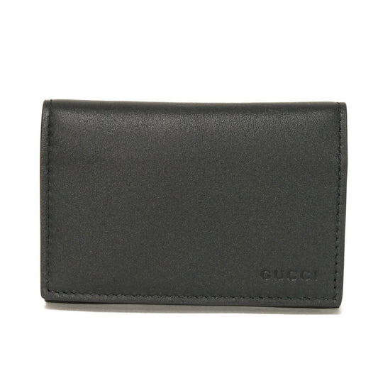GUCCI Card Case 818956 AAEQ8 1000 Smooth calf leather x GG Supreme canvas (polyurethane finish) black GG Supreme GG Emblem Card Holder