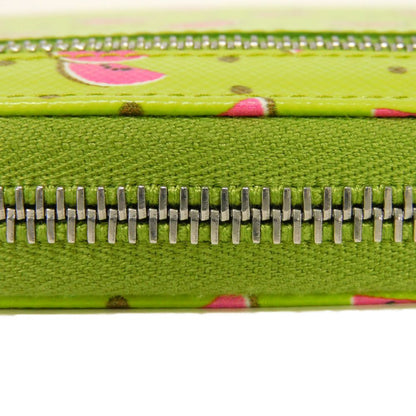 PRADA Long Wallet Purse 1ZH030 Safiano leather (stamped) Green / pink logo metal Saffiano Watermelon Smartphone Pouch