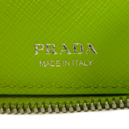 PRADA Long Wallet Purse 1ZH030 Safiano leather (stamped) Green / pink logo metal Saffiano Watermelon Smartphone Pouch