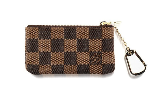 LOUIS VUITTON Key case Key holder  N62658 Damier canvas, leather Ebene Pochette Cre