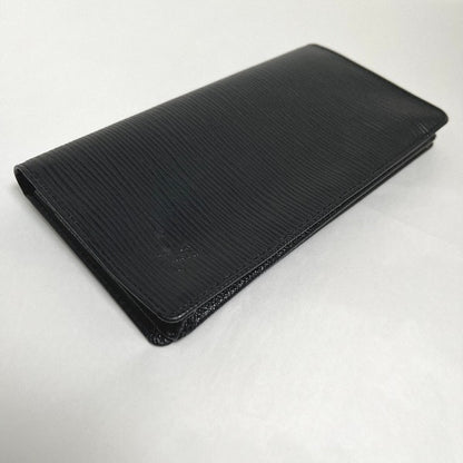 LOUIS VUITTON Long Wallet Purse M63212 Epi Leather Noir Epi Porto Cartes Crdit