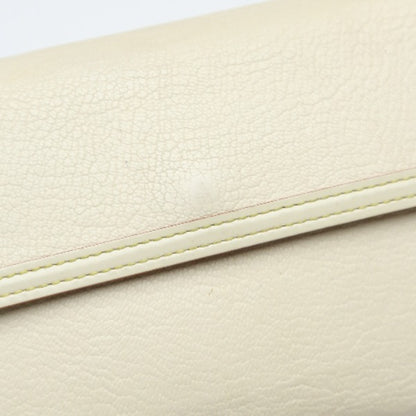 LOUIS VUITTON Long Wallet Purse M91839 Goat leather white Trifold purse Suhari Porto Tresol International Bron Women Used Authentic